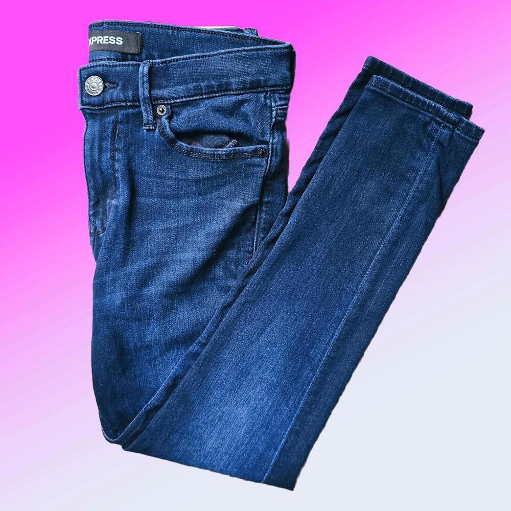 Express Women's Dark Wash Skinny Jeans Leggingd